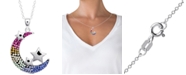 Giani Bernini Crystal Moon & Stars 18" Pendant Necklace in Sterling Silver, Created for Macy's